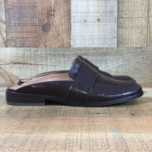 Madewell Elin Mules Womens 8 Purple Leather Slip On Loafer Shoes‎ Patent